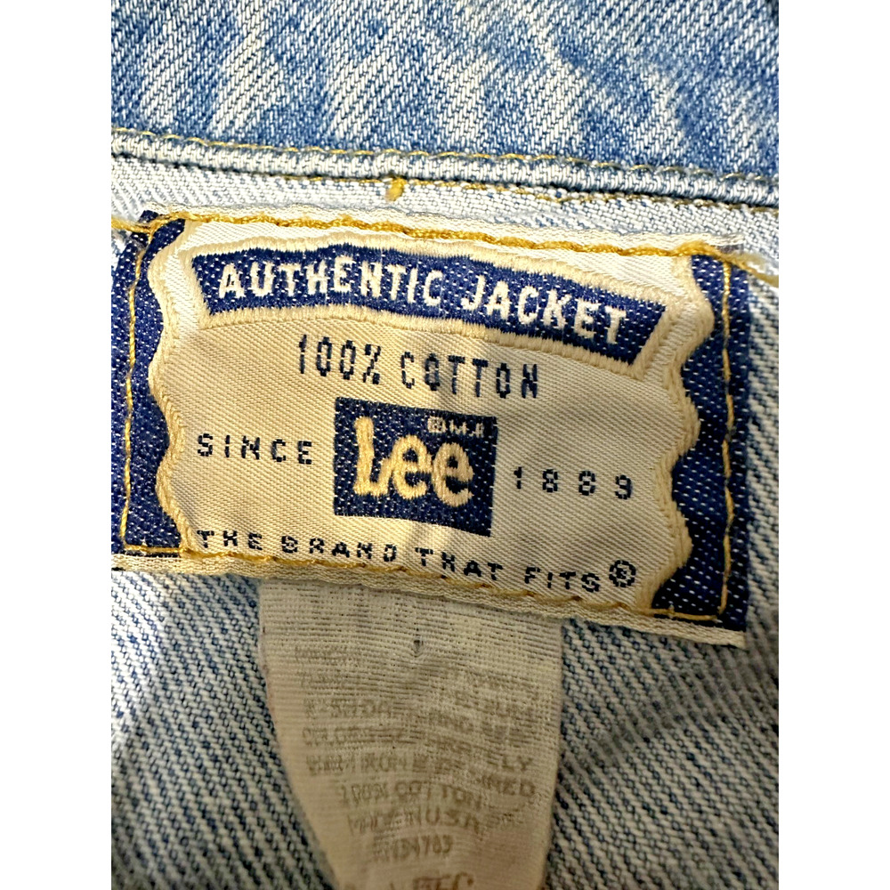 Vintage Lee Denim Jacket Men’s Medium Blue Jean Trucker 100% Cotton USA Made - Picture 2 of 6